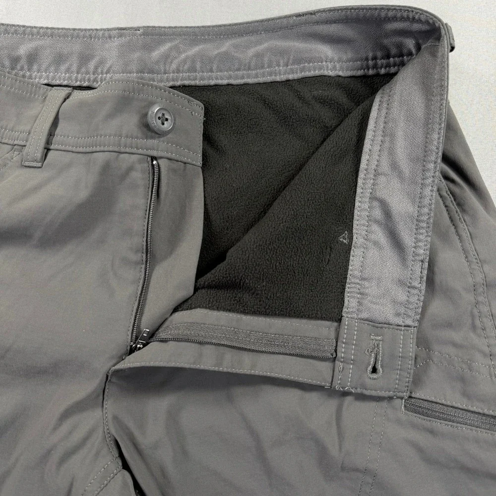 Eddie Bauer First Ascent Softshell Fleece Lined Hiking Pants Mens 36x30 Gray